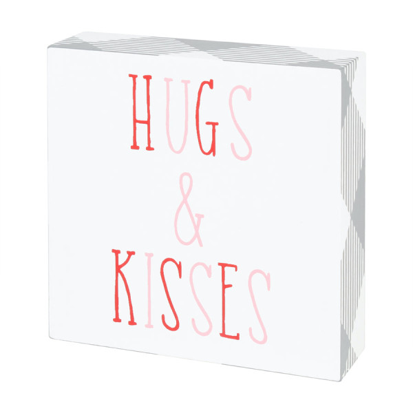 Hugs and Kisses Check Block Sign