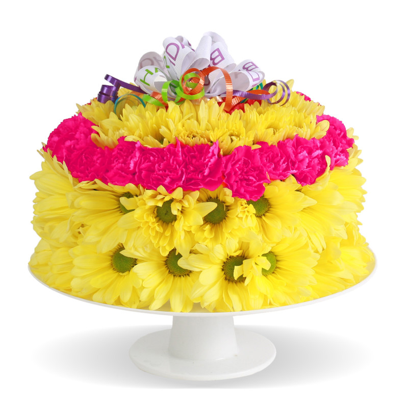 Fresh Flower Birthday Cake - Same Day Delivery