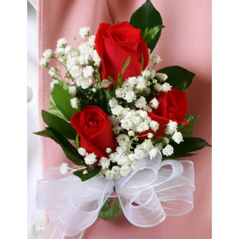 Three Sweetheart Pin On Corsage - Same Day Delivery
