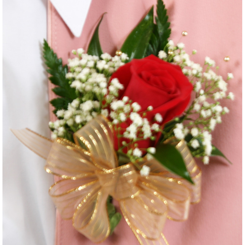 One Rose Corsage Pin On - Same Day Delivery