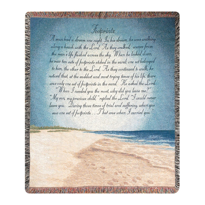Footprints In The Sand Throw Blanket - Same Day Delivery