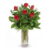 6 Roses Arranged In A Vase: Traditional