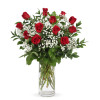 Traditional Dozen Roses Arranged: Accent with Babies Breath