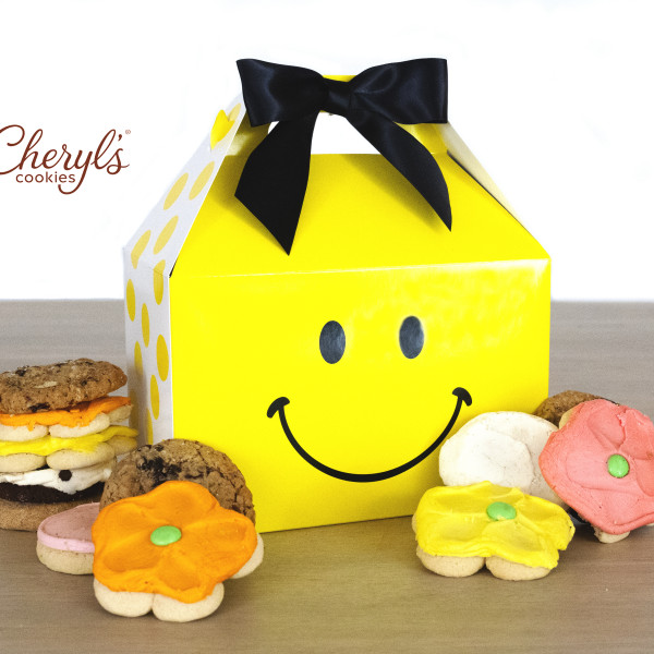 Cheryl's Cookies in a Smiley Face Box