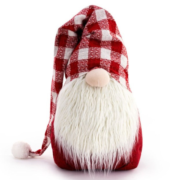 Jolly Large Red Plaid Hat Gnome