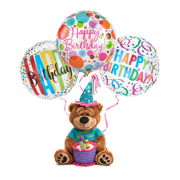 Birthday Bear with Balloons