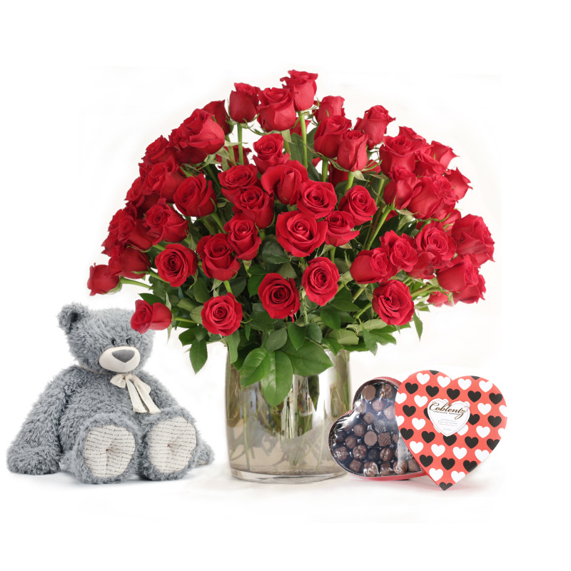 100 Rose Grand Gesture Package - Same Day Delivery
