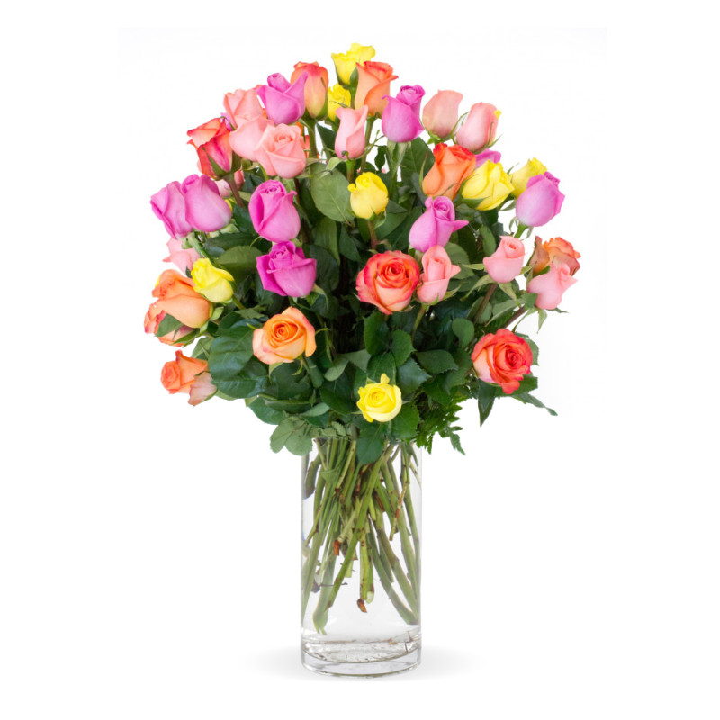4 Dozen Roses Mixed Colors - Same Day Delivery