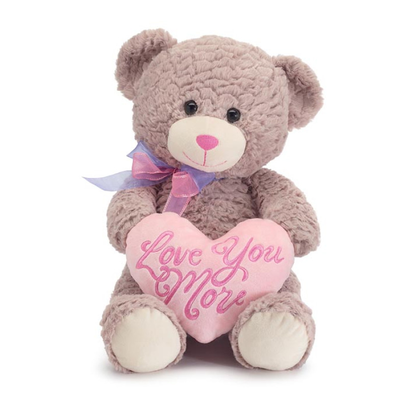 Pink Heart Love You More Bear - Same Day Delivery
