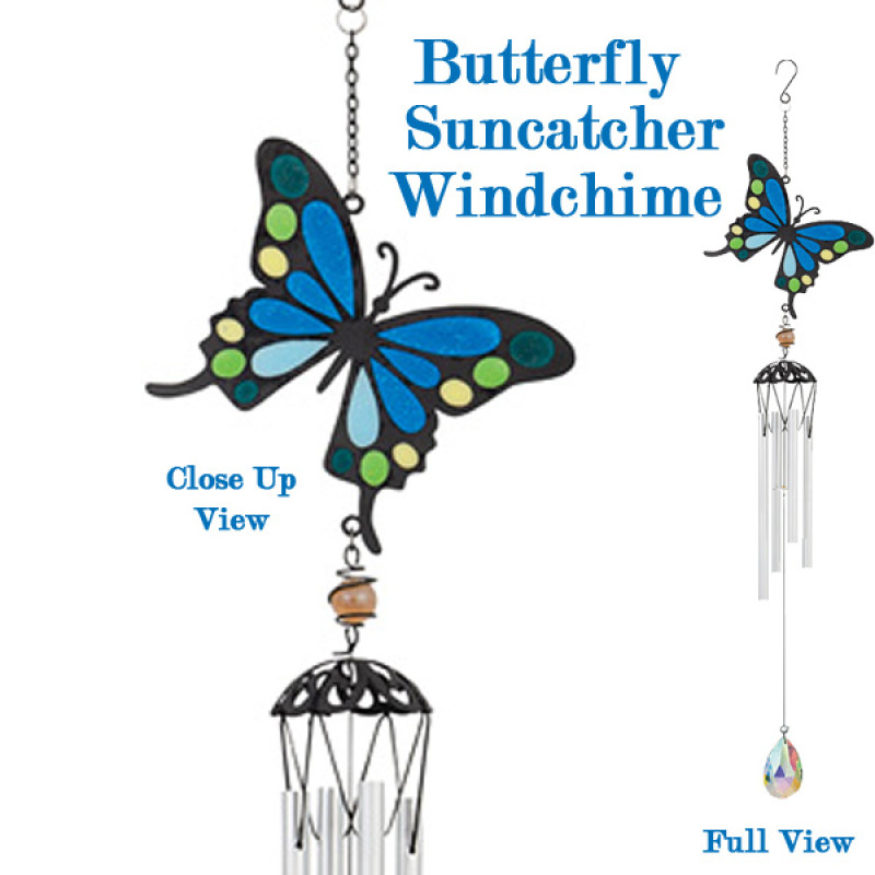 Butterfly Suncatcher Windchime - Same Day Delivery
