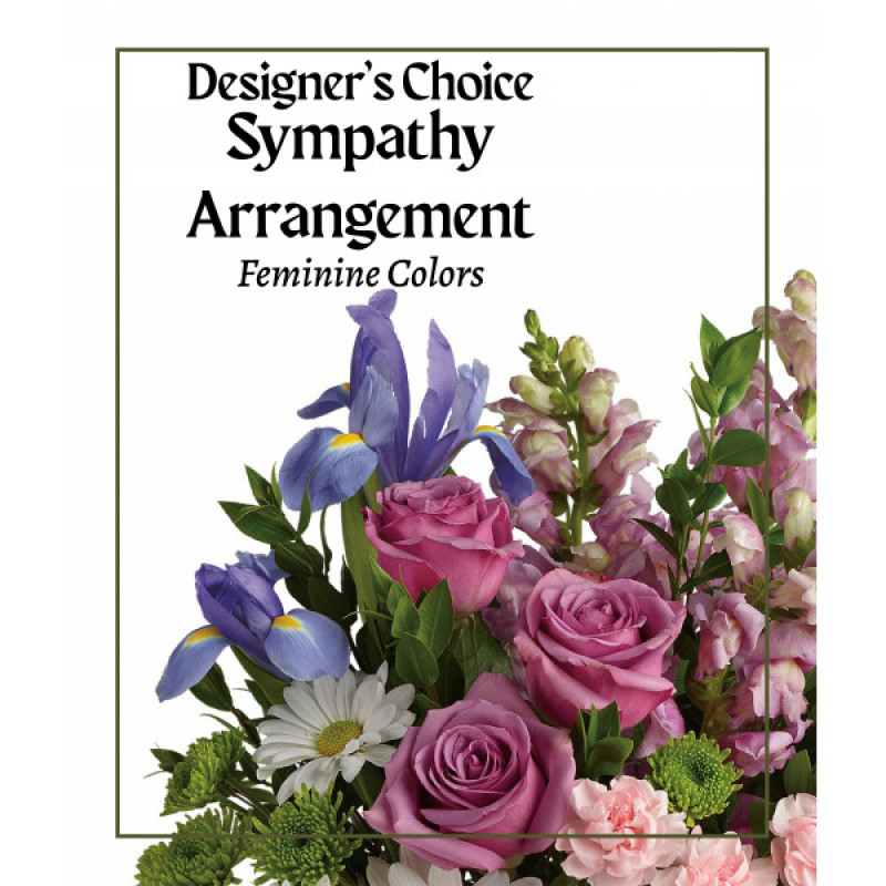 Feminine Colors Sympathy Designer Choice - Same Day Delivery