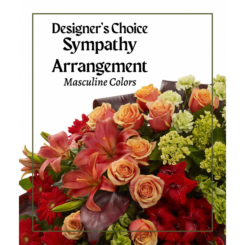 Masculine Colors Sympathy Designers Choice - Same Day Delivery