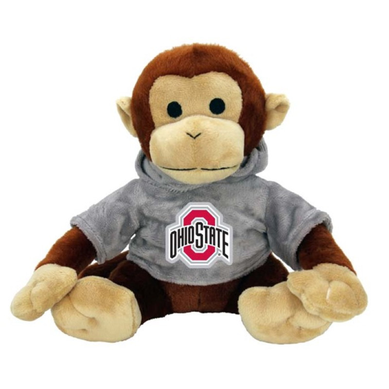 OSU Buckeye Plush Monkey with Hoodie - Same Day Delivery