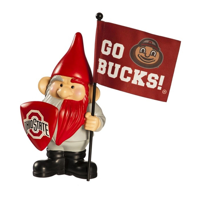 Ohio State Gnome with Go Bucks Flag - Same Day Delivery