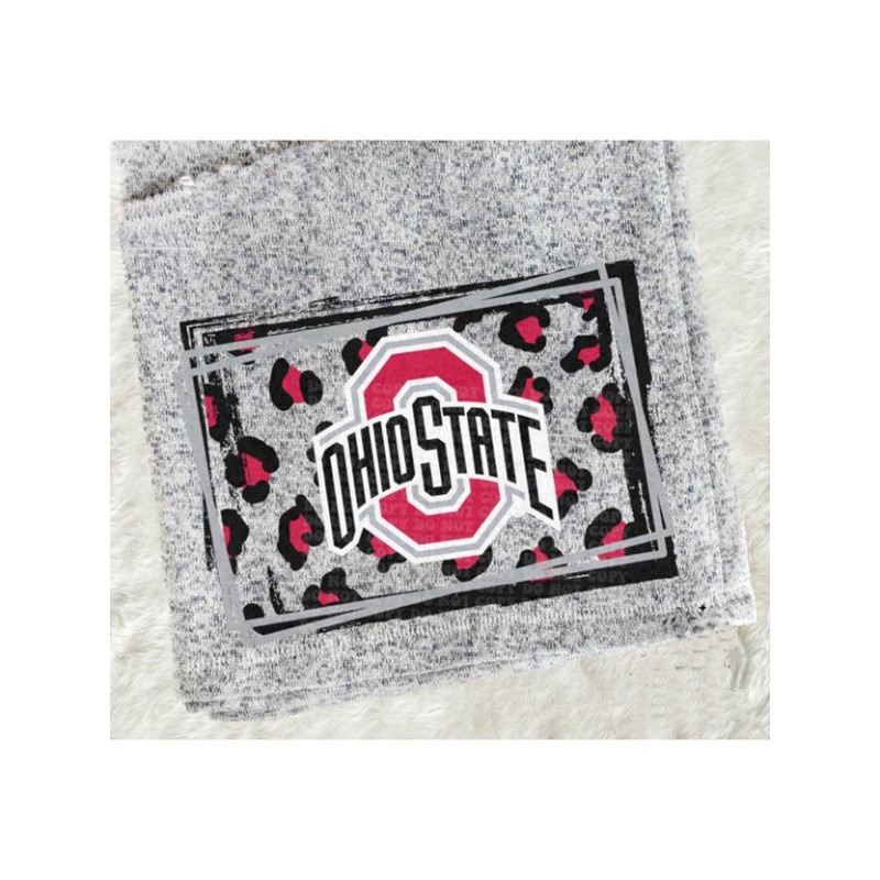 Ohio State University Leopard Throw - Same Day Delivery