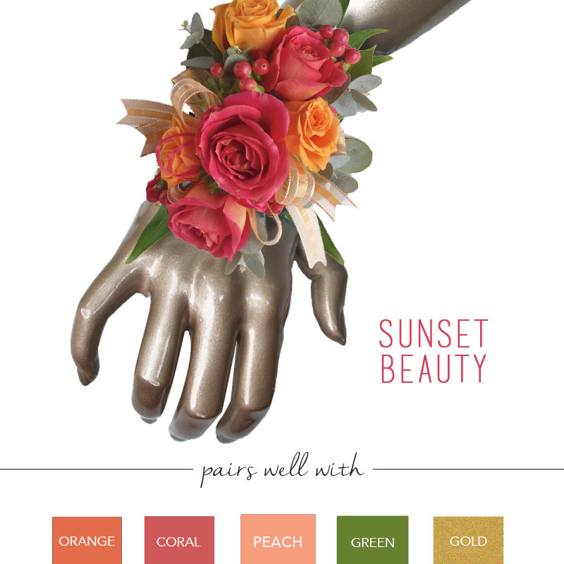 Sunset Beauty Wrist Corsage - Same Day Delivery