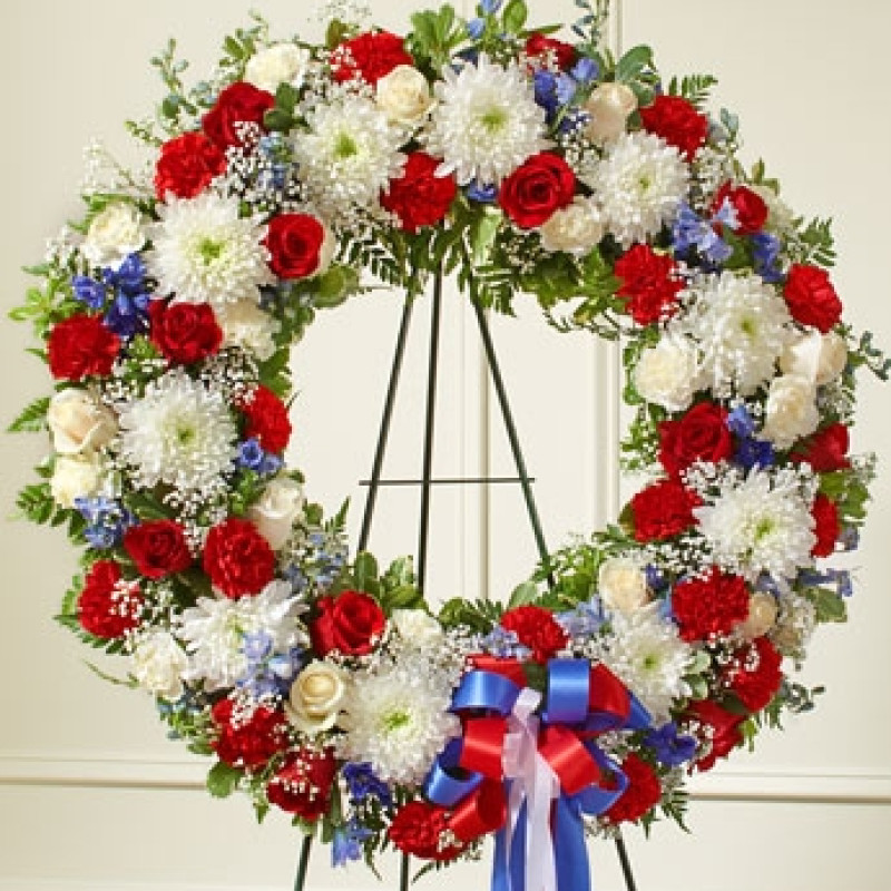 American Patriot Sympathy Wreath - Same Day Delivery