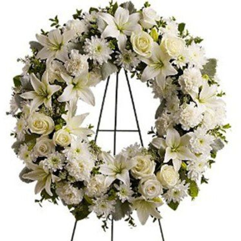 Serenity White Wreath  - Same Day Delivery