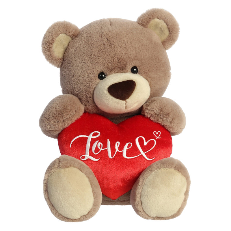 Brown Bear with Love Heart - Same Day Delivery