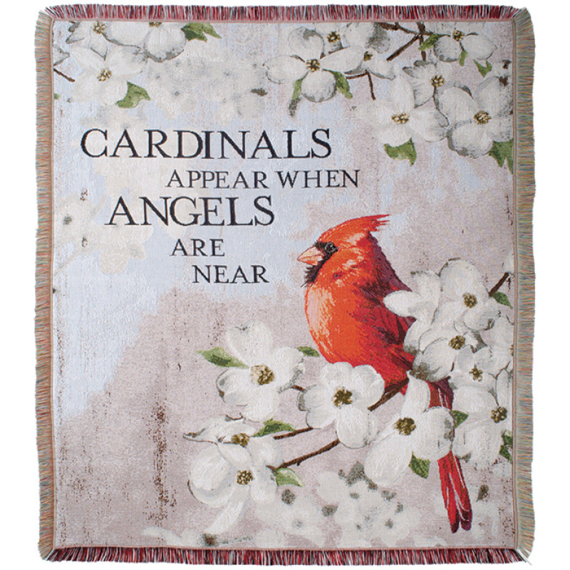 Cardinals Appear Woven Tapestry Throw - Same Day Delivery