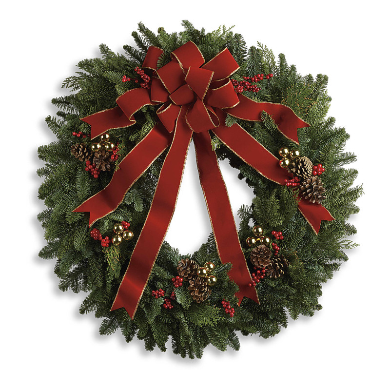 Classic Holiday Fresh Wreath - Same Day Delivery