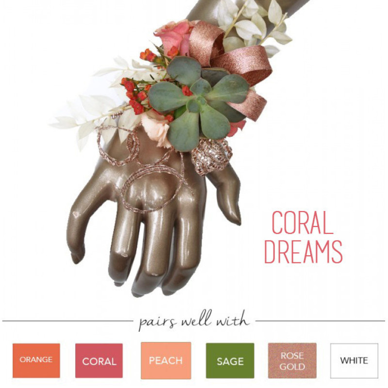 Coral Dreams Wrist Corsage - Same Day Delivery