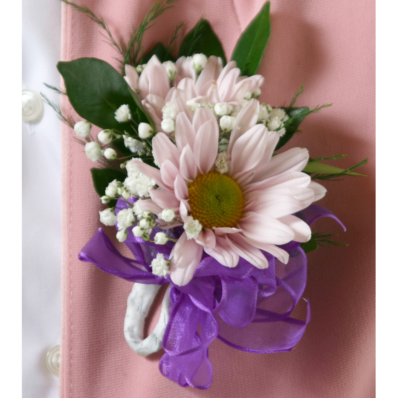 Two Daisy Pin On Corsage - Same Day Delivery