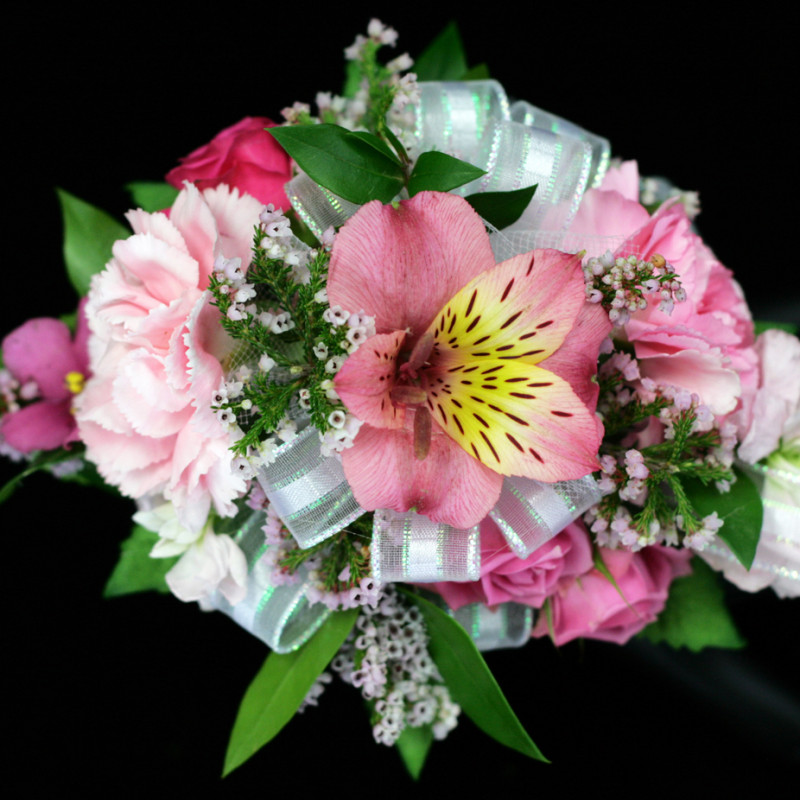 Pink Spring Mixed Wrist Corsage - Same Day Delivery