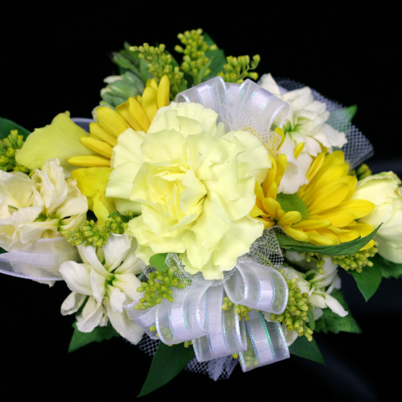 Yellow Spring Mixed Wrist Corsage - Same Day Delivery