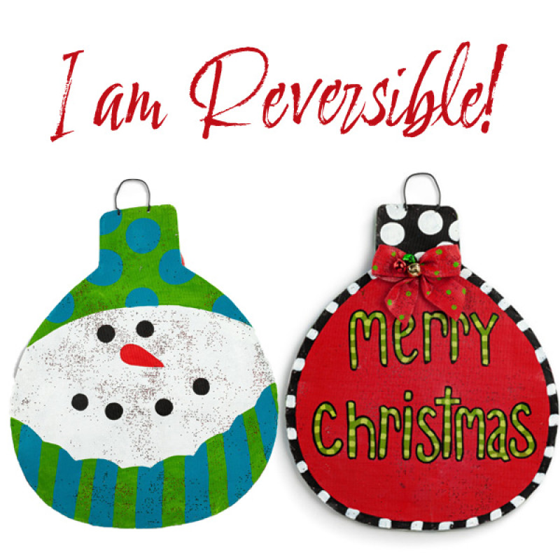 Reversible Christmas Ornament Door Hanger - Same Day Delivery