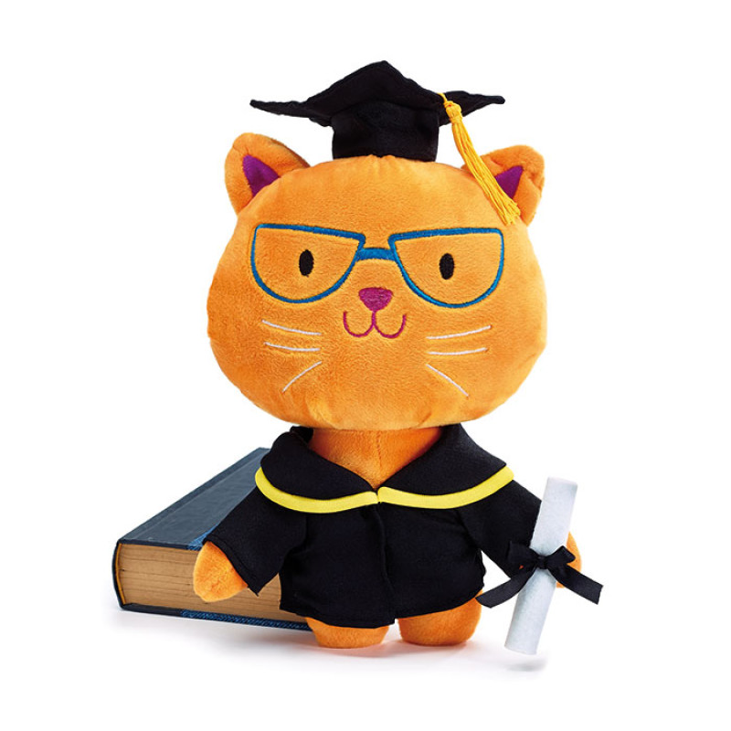Graduation Plush Orange Cat - Same Day Delivery