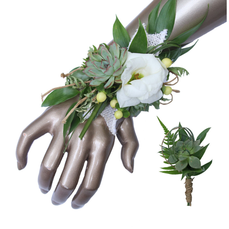 Succulents & Sass Wrist Corsage - Same Day Delivery