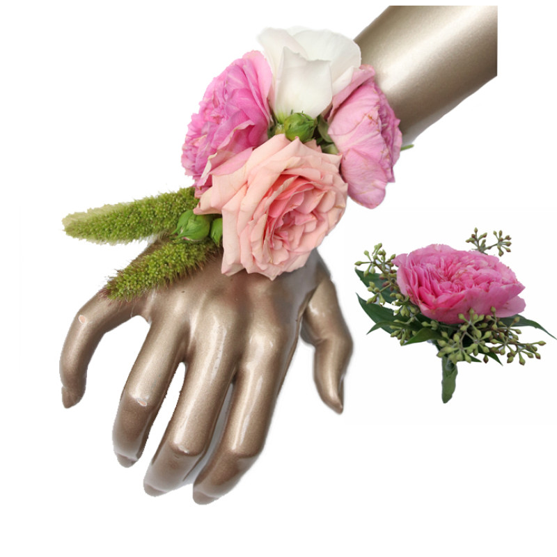 Garden of Pinks Wrist Corsage - Same Day Delivery