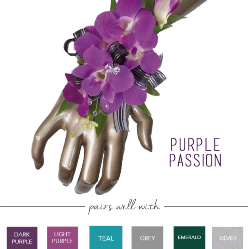 Purple Passion Orchid Wrist Corsage - Same Day Delivery