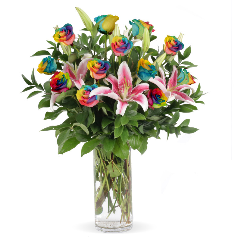 Rainbow Roses  - Same Day Delivery
