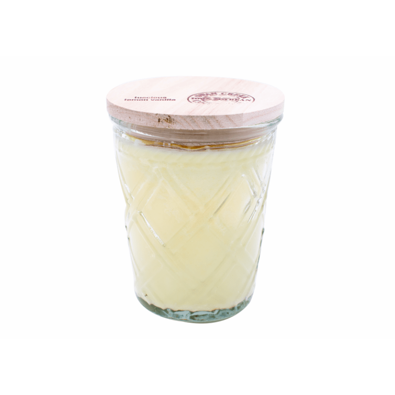 Luscious Lemon Vanilla Timeless Glass Jar Candle - Same Day Delivery