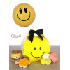Cheryls Cookies in a Smiley Face Box: Add a smiley face balloon
