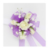 White and Purple Miniature Rose Wrist Corsage: Traditional