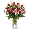 Traditional Dozen Roses Arranged: Add Stargazer Lilies