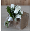 White Rose Prom Handtied Bouquet: Traditional