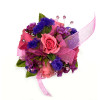 Pink and Purple Miniature Rose Wrist Corsage: Traditional