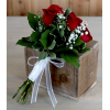Red Rose Prom Handtied Bouquet: Add Babies Breath